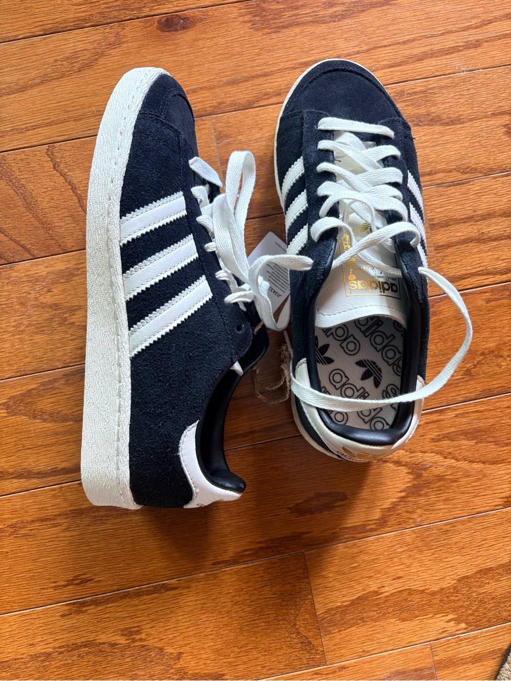 Mens- Adidas Jabbar Lo Black & White Suede Sneakers